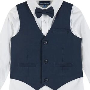 Kids World Of USA Navy Woven Toddler Vest